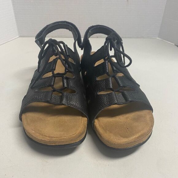 Maizie Style Leather Lace Up Black Sandals 7.5 SEE DESCRIPTION - Picture 3 of 10